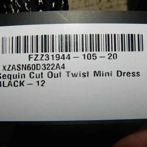 Boohoo Sequin Cut Out Twist Mini Dress Black Size 12 (BB-28) - Picture 5 of 7